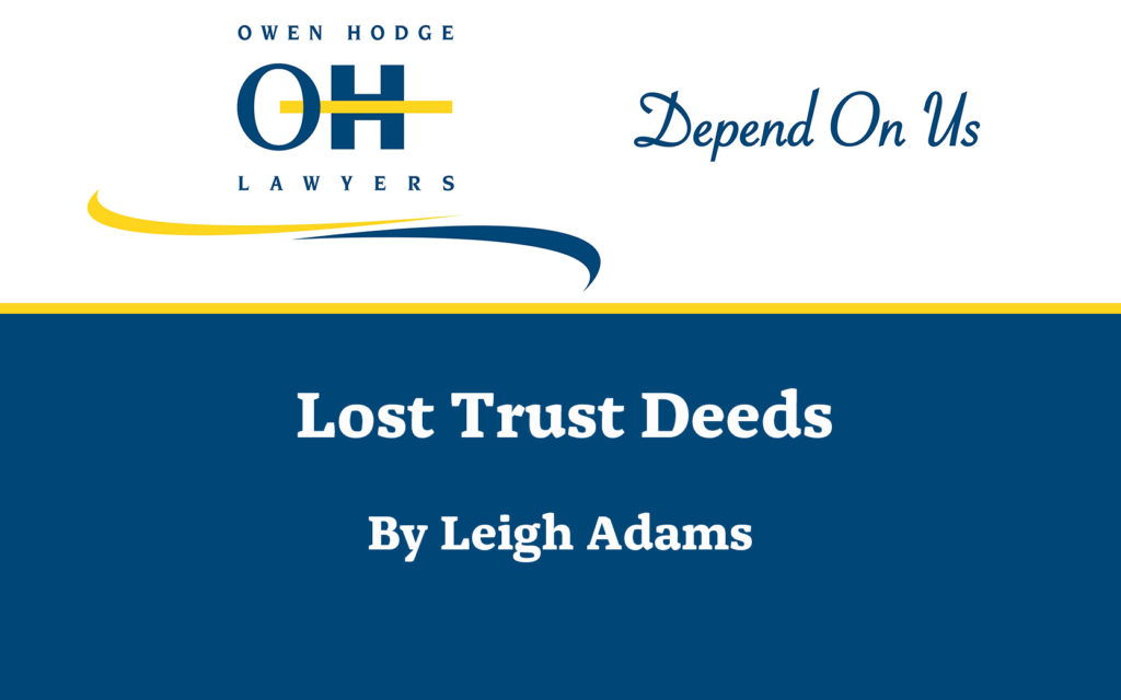 Lost trust deeds