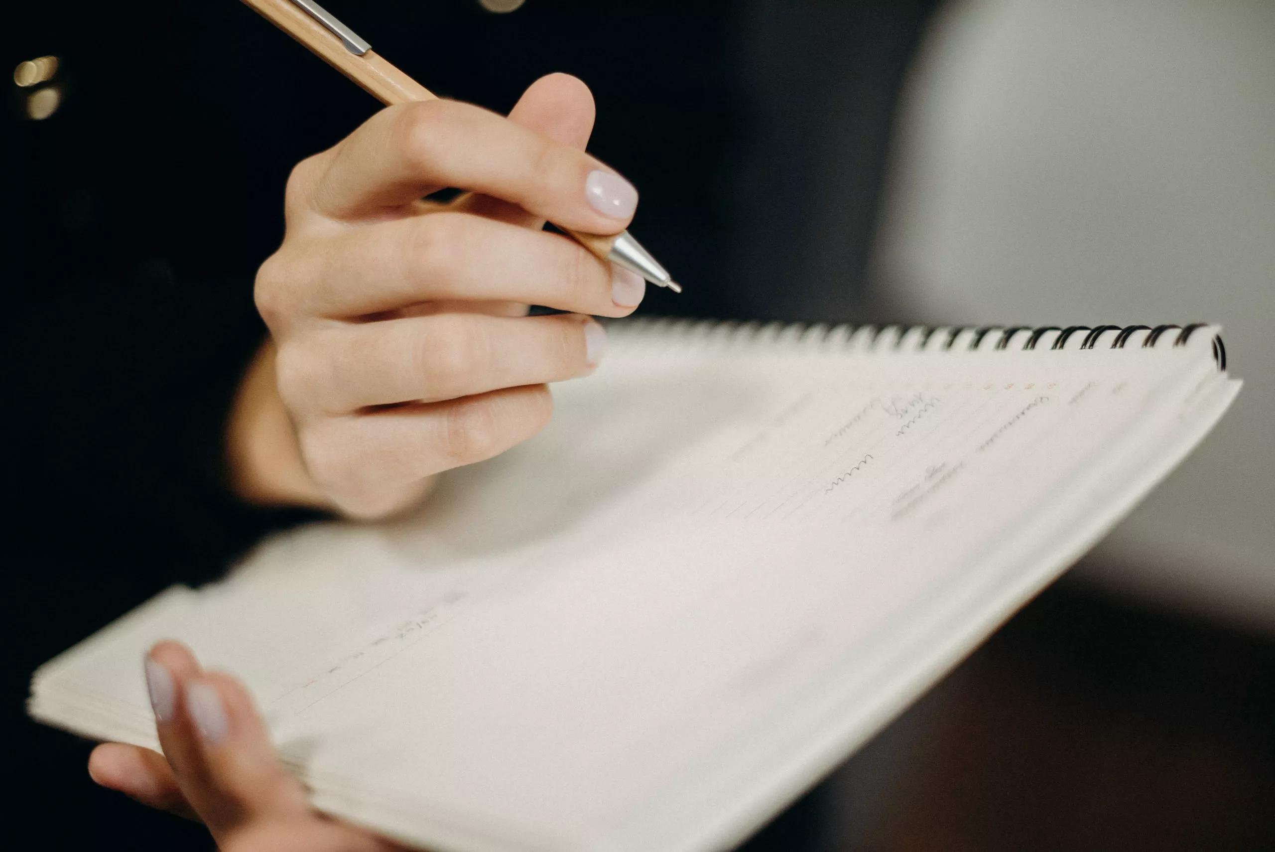 woman preparing a family report