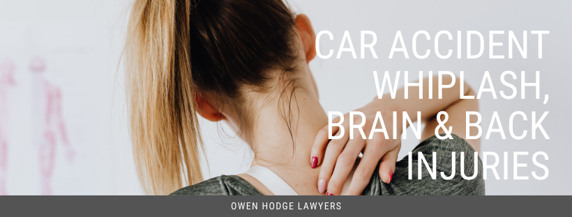 car accident whiplash, brain and back injuries
